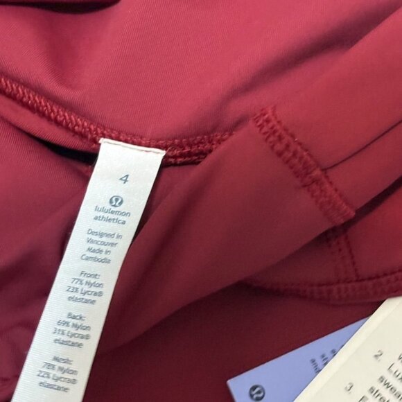 NWT Lululemon Run With The Sun Crop 4 Rosewood Luxtreme Mesh NEW Leggings - Picture 6 of 10